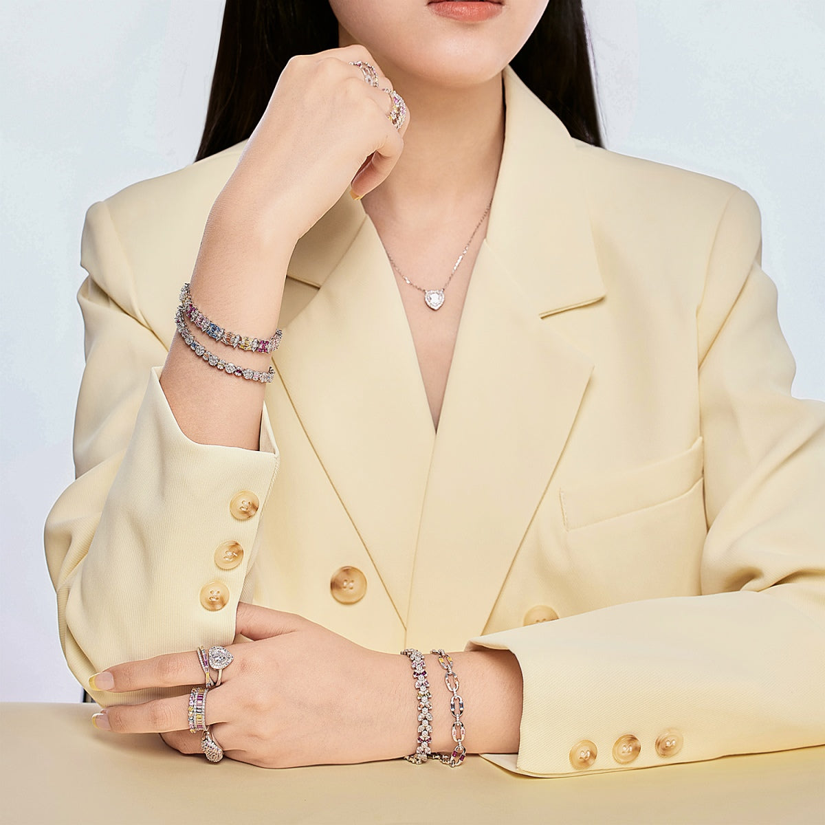 [Windsor Jewelry]Dazzling Colorful Daily Bracelet