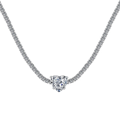 [Windsor Jewelry]2.0 Carat Sparkling Tennis Heart Cut Necklace