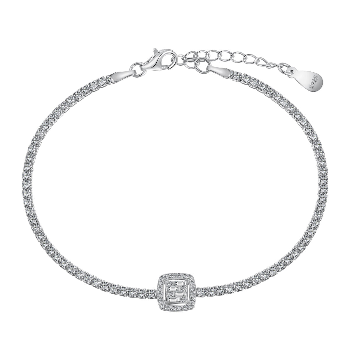 [Windsor Jewelry]Luxurious Dazzling Square Shape Banquet Bracelet