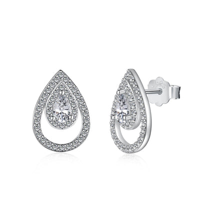 [Windsor Jewelry]Sparkling Delicate Water Drop Shape Daily Earrings
