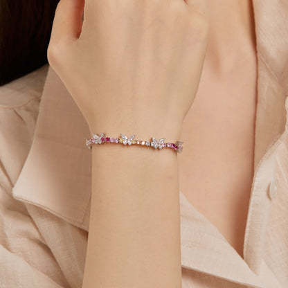 [Windsor Jewelry]Ornate Colorful Butterfly Shape Round Cut Daily Bracelet