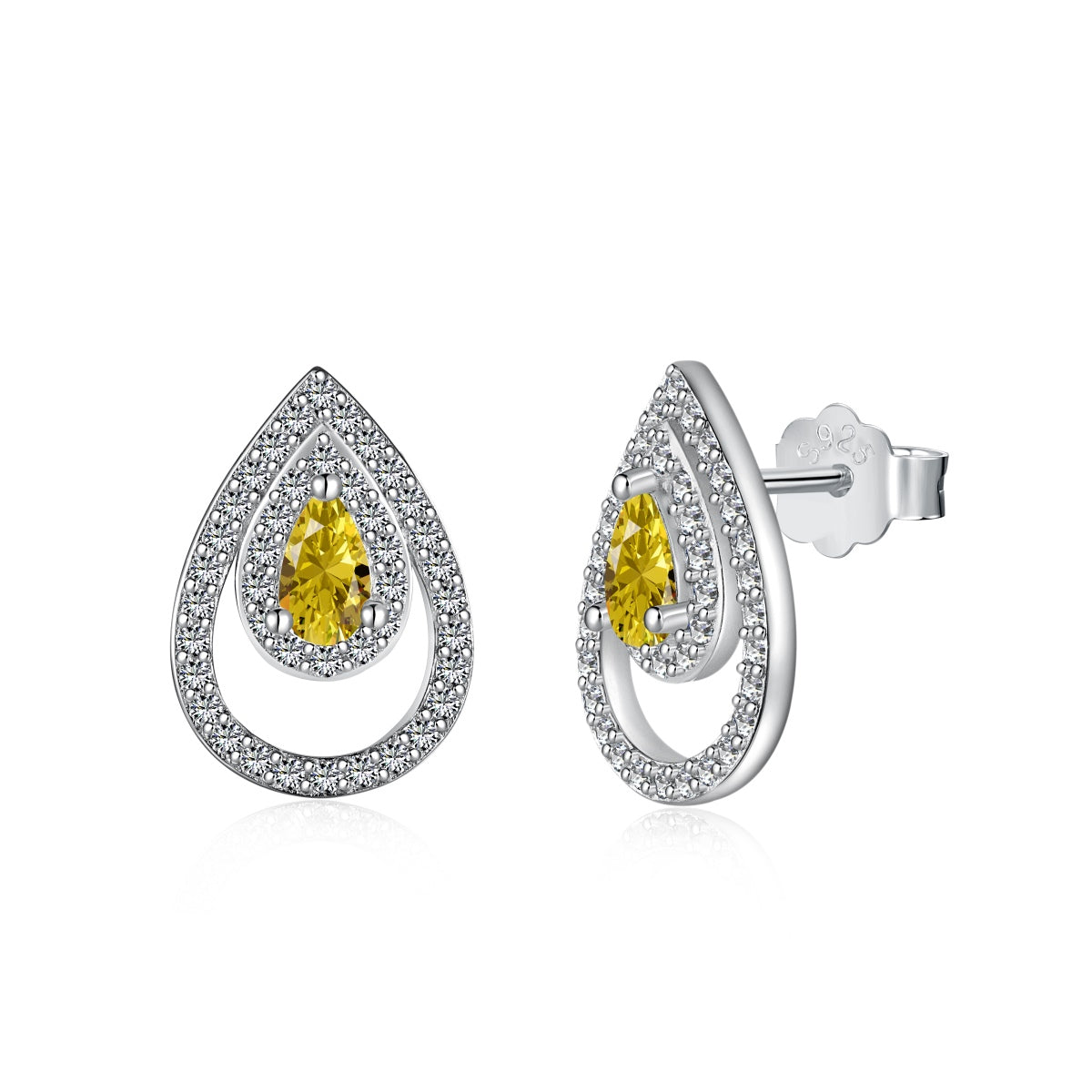 [Windsor Jewelry]Sparkling Delicate Water Drop Shape Daily Earrings