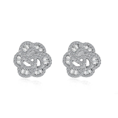 [Windsor Jewelry]Exquisite Flower Shape Daily Earrings