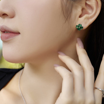 [Windsor Jewelry]Four-Leaf Clover Ball Earrings
