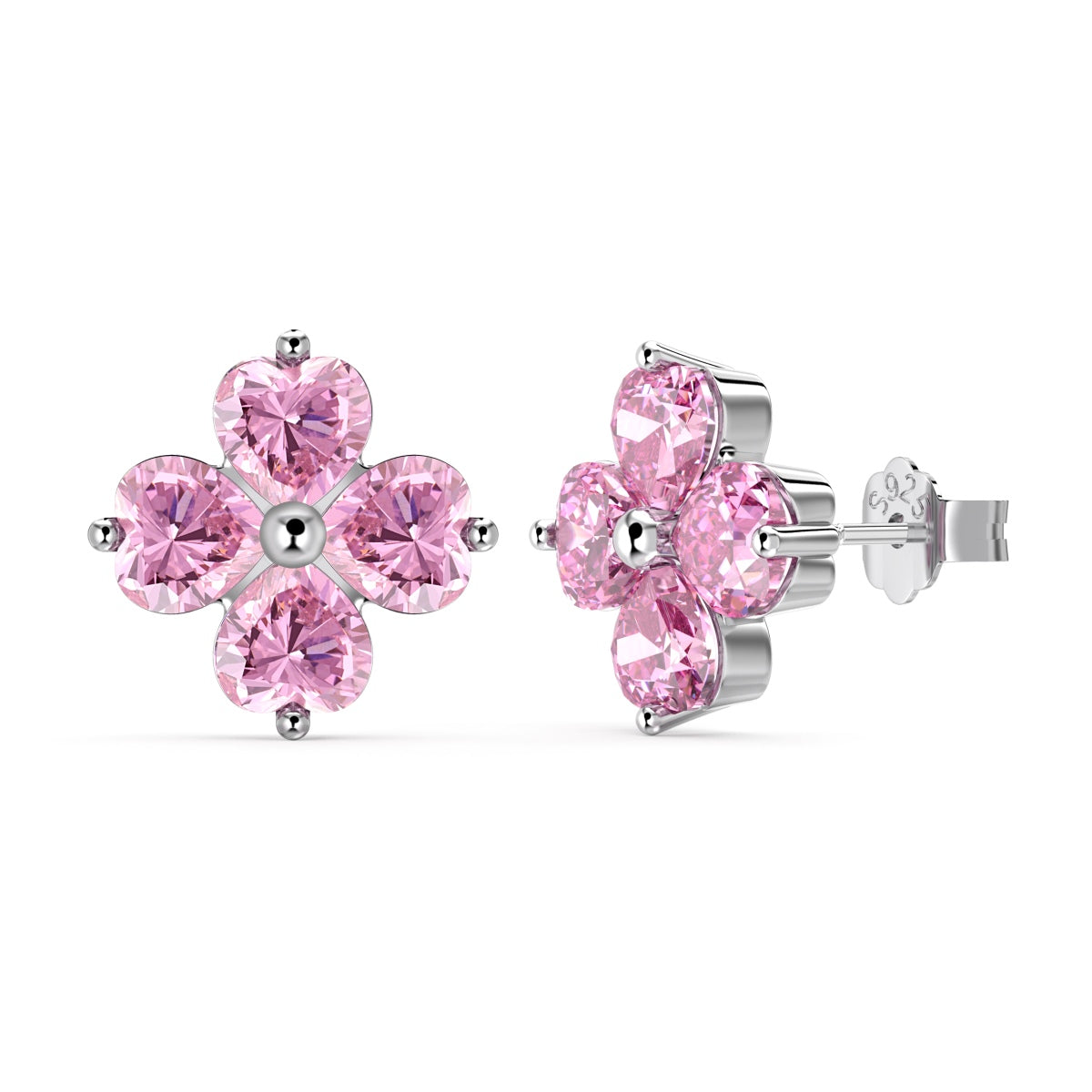 [Windsor Jewelry]Four-Leaf Clover Ball Earrings
