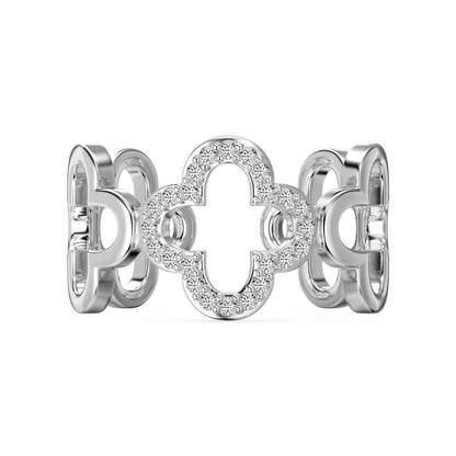 [Windsor Jewelry]Hollow Design Four-Leaf Clover Flower Shape Ring