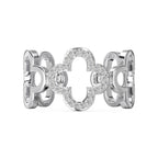 [Tonmkive Jewelry]Hollow Design Four-Leaf Clover Flower Shape Ring