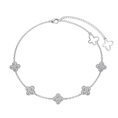 [Windsor Jewelry]Four-Leaf Clover Hollow Butterfly Bracelet