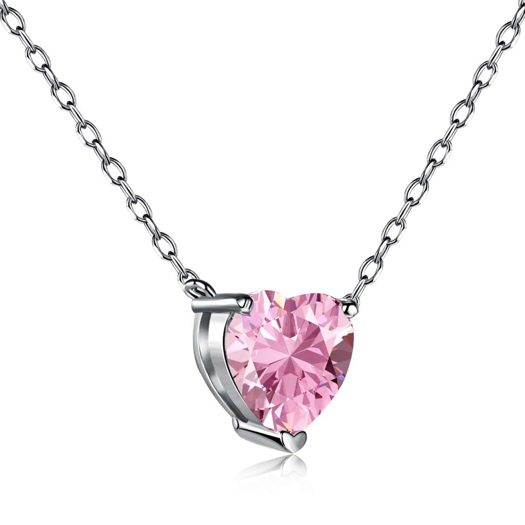 [Windsor Jewelry]Heart Shape Main Stone Pendant Collarbone Necklace
