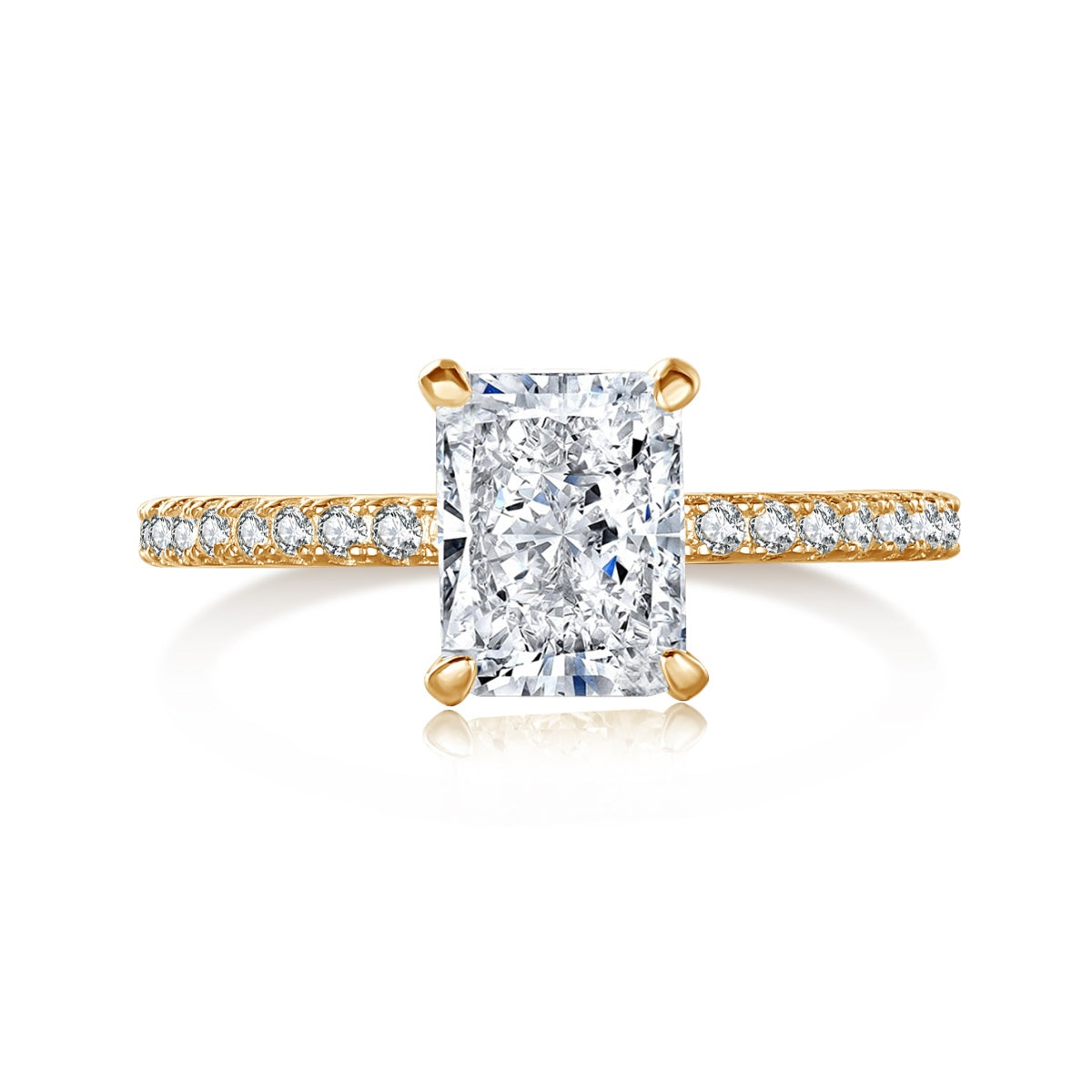 [Windsor Jewelry]2.0 Carat Dazzling Sparkling Radiant Cut Party Ring