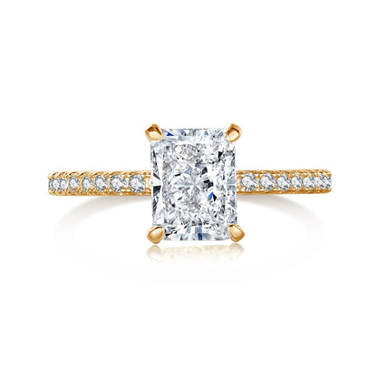 [Windsor Jewelry]2.0 Carat Dazzling Sparkling Radiant Cut Party Ring