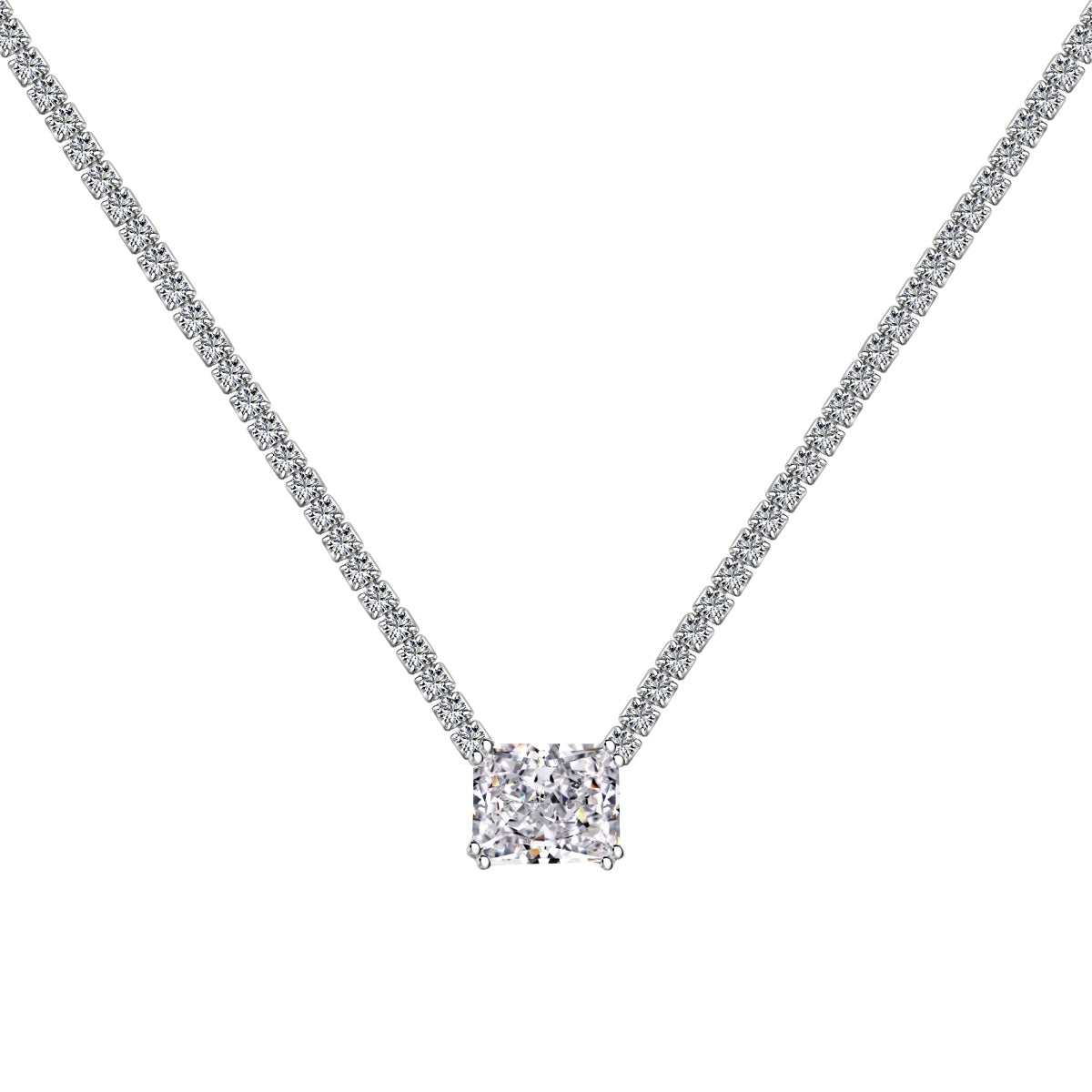 [Windsor Jewelry]4.0 Carat Elegant Radiant Cut Necklace