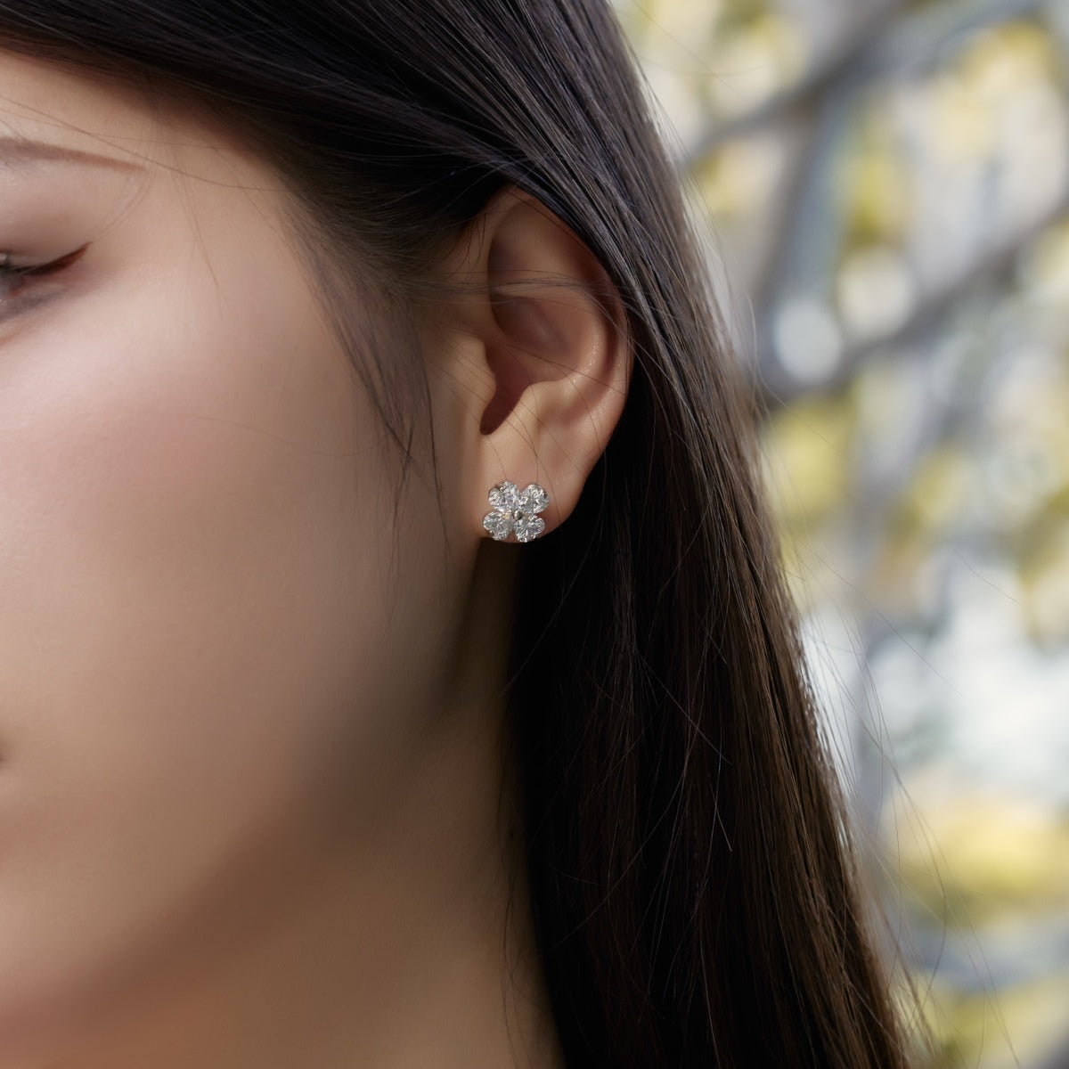[Windsor Jewelry]Four-Leaf Clover Ball Earrings
