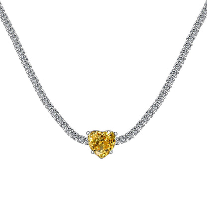 [Windsor Jewelry]2.0 Carat Sparkling Tennis Heart Cut Necklace