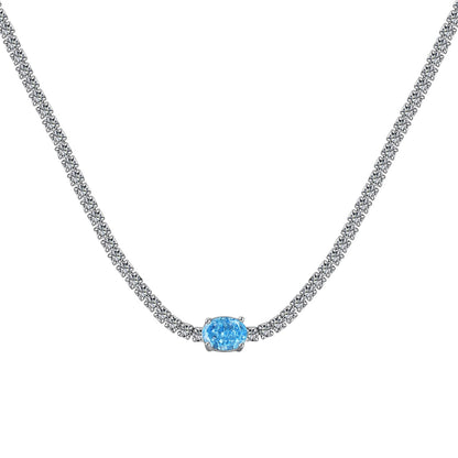[Windsor Jewelry]1.0 Carat Shining Oval Cut Necklace