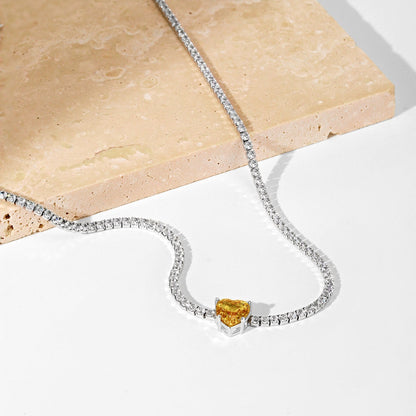 [Windsor Jewelry]2.0 Carat Sparkling Tennis Heart Cut Necklace