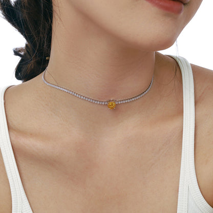 [Windsor Jewelry]2.0 Carat Sparkling Tennis Heart Cut Necklace