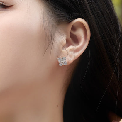 [Windsor Jewelry]Four-Leaf Clover Eight-Pointed Star Earrings