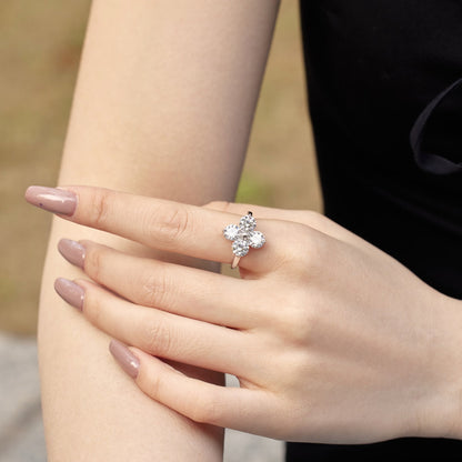 [Windsor Jewelry]Four-Leaf Clover Eight-Pointed Star Ring