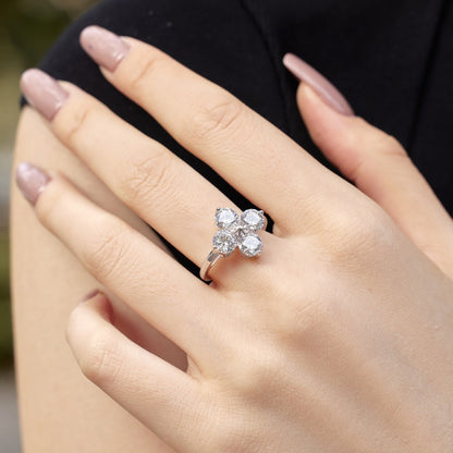 [Windsor Jewelry]Four-Leaf Clover Eight-Pointed Star Ring
