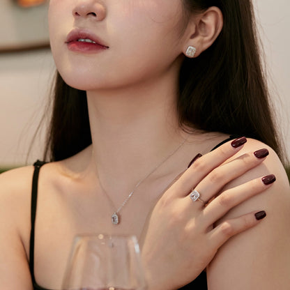 [Windsor Jewelry]1.0 Carat Luxurious Dainty Emerald Cut Daily Earrings
