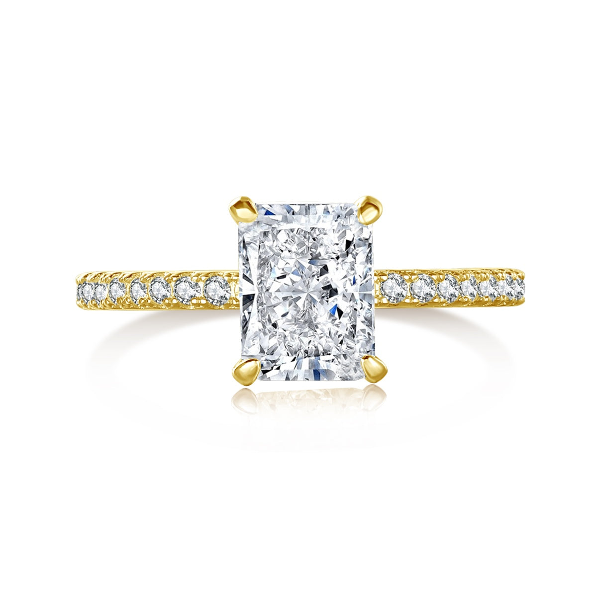 [Windsor Jewelry]2.0 Carat Dazzling Sparkling Radiant Cut Party Ring