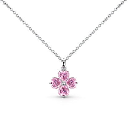 [Windsor Jewelry]Heart-Shaped Four-Leaf Clover Bead Necklace