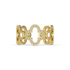 [Tonmkive Jewelry]Hollow Design Four-Leaf Clover Flower Shape Ring