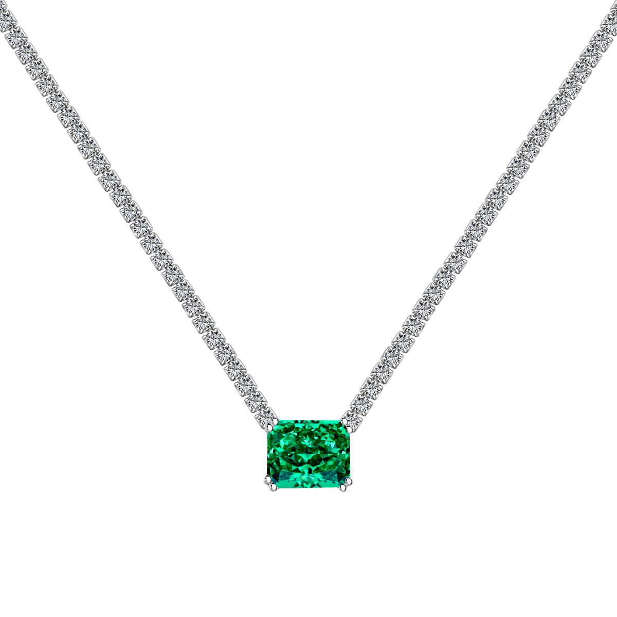 [Windsor Jewelry]4.0 Carat Elegant Radiant Cut Necklace