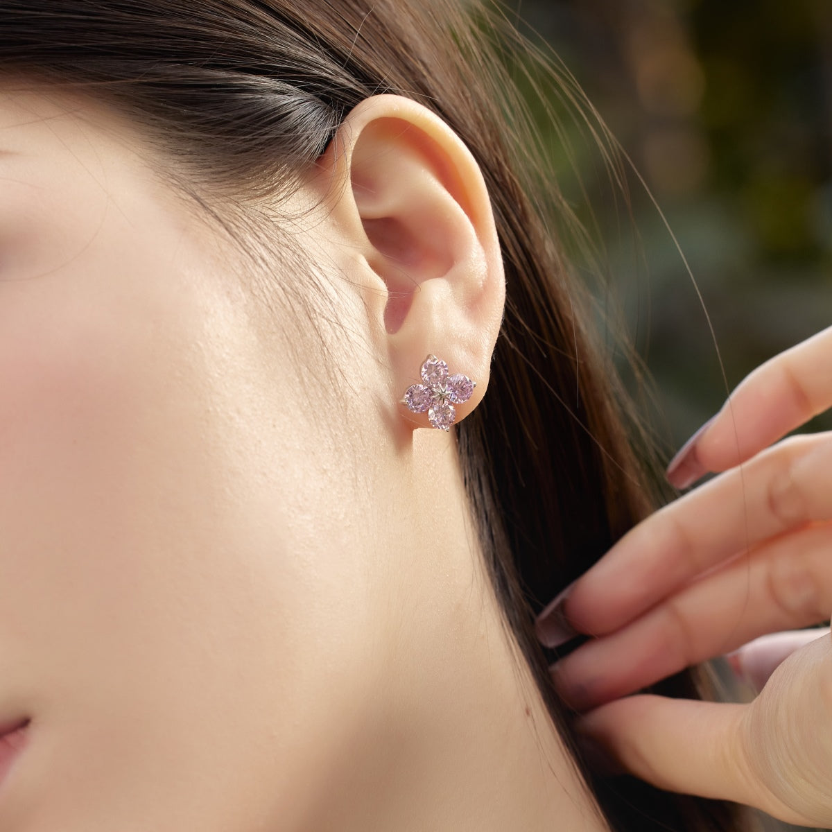 [Windsor Jewelry]Four-Leaf Clover Eight-Pointed Star Earrings