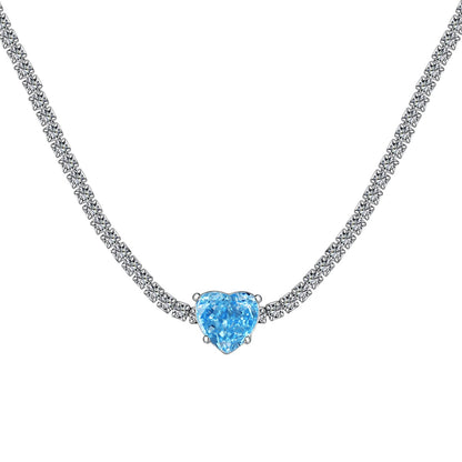 [Windsor Jewelry]2.0 Carat Sparkling Tennis Heart Cut Necklace
