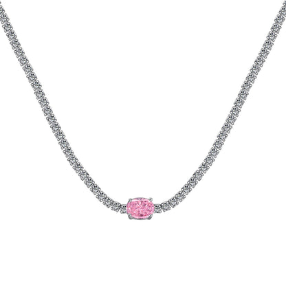 [Windsor Jewelry]1.0 Carat Shining Oval Cut Necklace