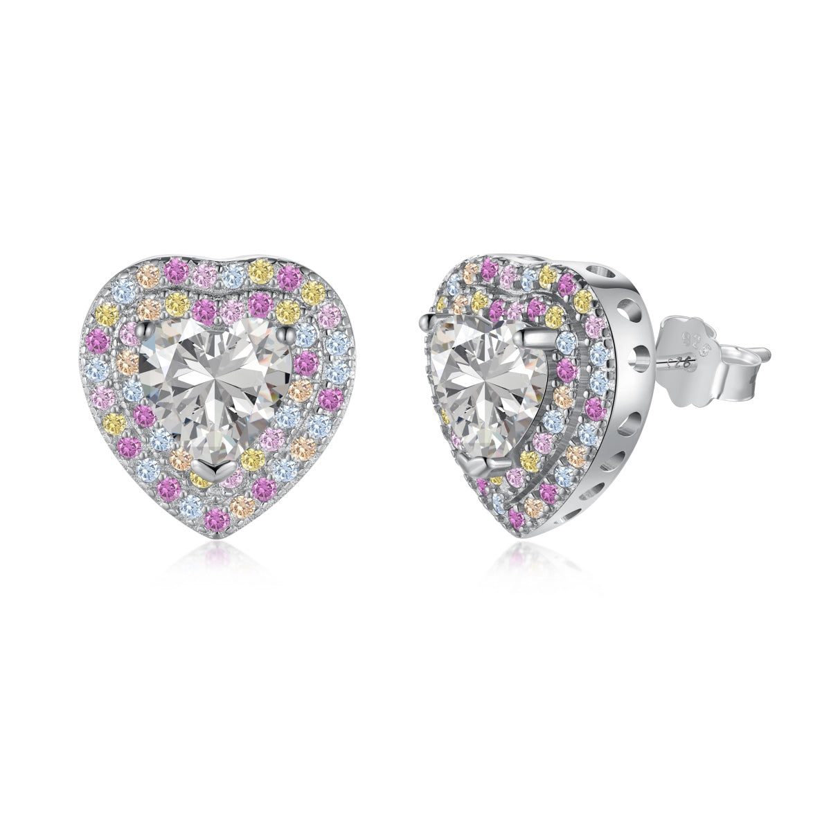 [Windsor Jewelry]Dazzling Heart Shape Lover Earrings