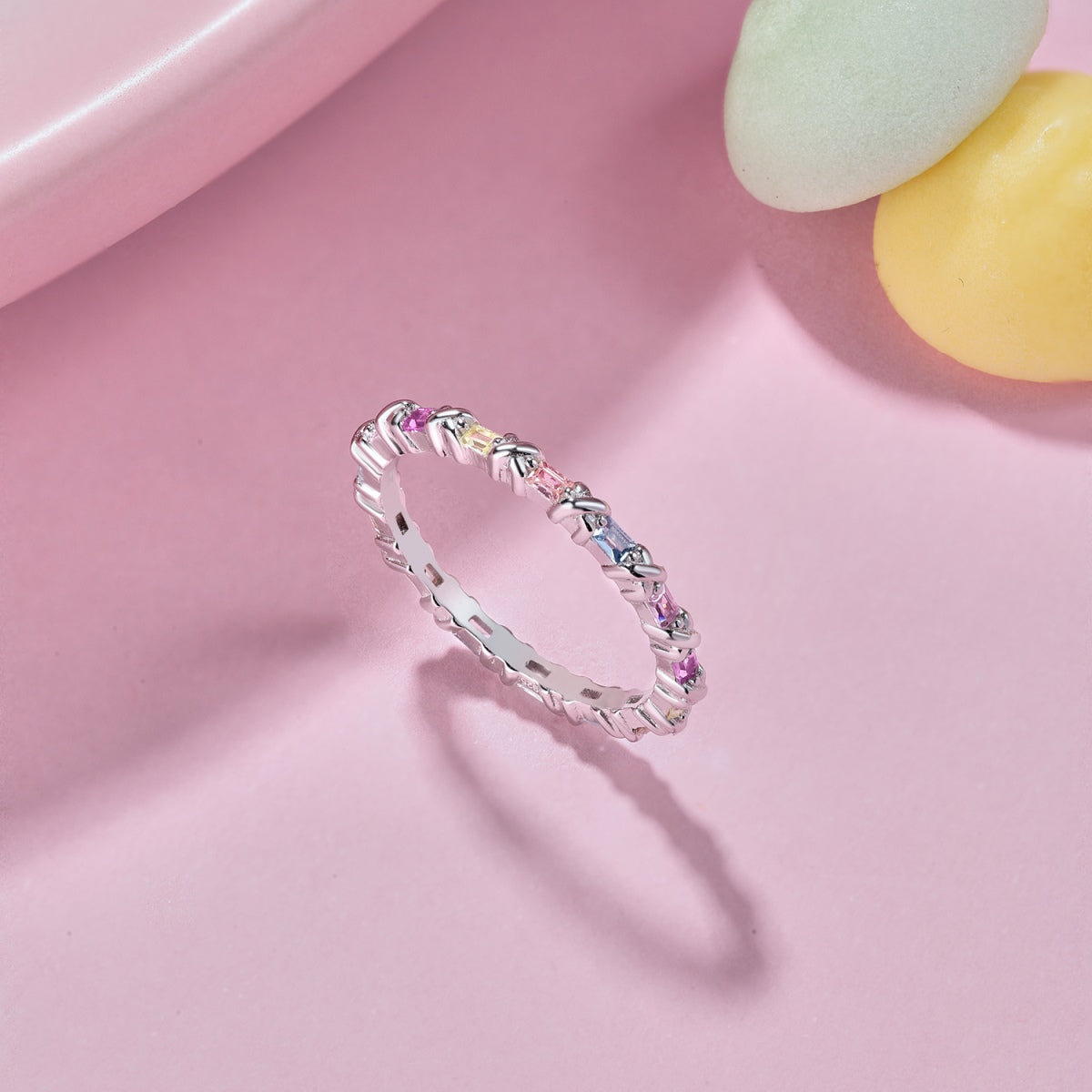 [Windsor Jewelry]Charming Colorful Round Cut Daily Ring