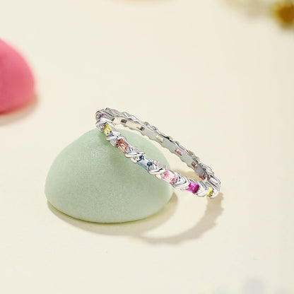[Windsor Jewelry]Charming Colorful Round Cut Daily Ring