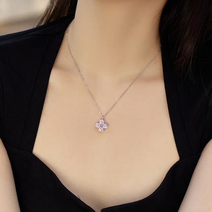 [Windsor Jewelry]Four-Leaf Clover And Eight-Pointed Star Necklace