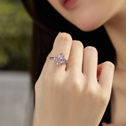 [Windsor Jewelry]Four-Leaf Clover Eight-Pointed Star Ring