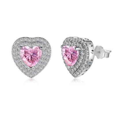 [Windsor Jewelry]Dazzling Heart Shape Lover Earrings