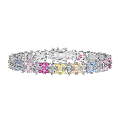 [Windsor Jewelry]Delicate Colorful Multi Cut Party Bracelet