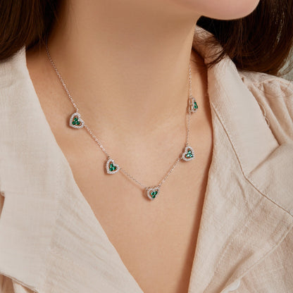 [Windsor Jewelry]Sparkling Five Heart Necklace