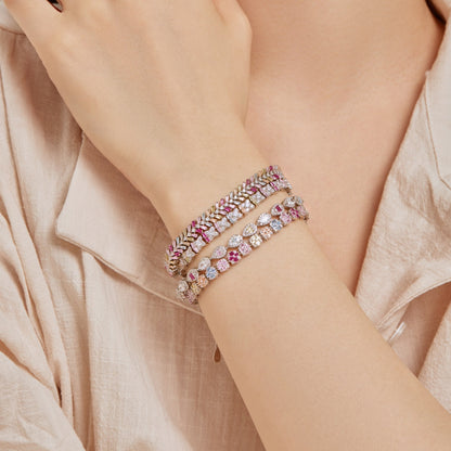 [Windsor Jewelry]Dainty Radiant Emerald Cut Daily Bracelet