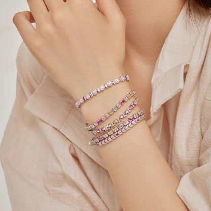 [Windsor Jewelry]Delicate Colorful Emerald Cut Daily Bracelet