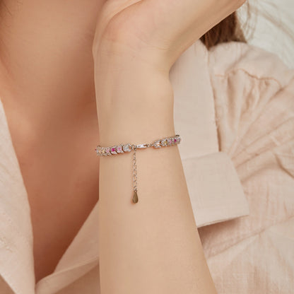 [Windsor Jewelry]Delicate Colorful Multi Cut Daily Bracelet