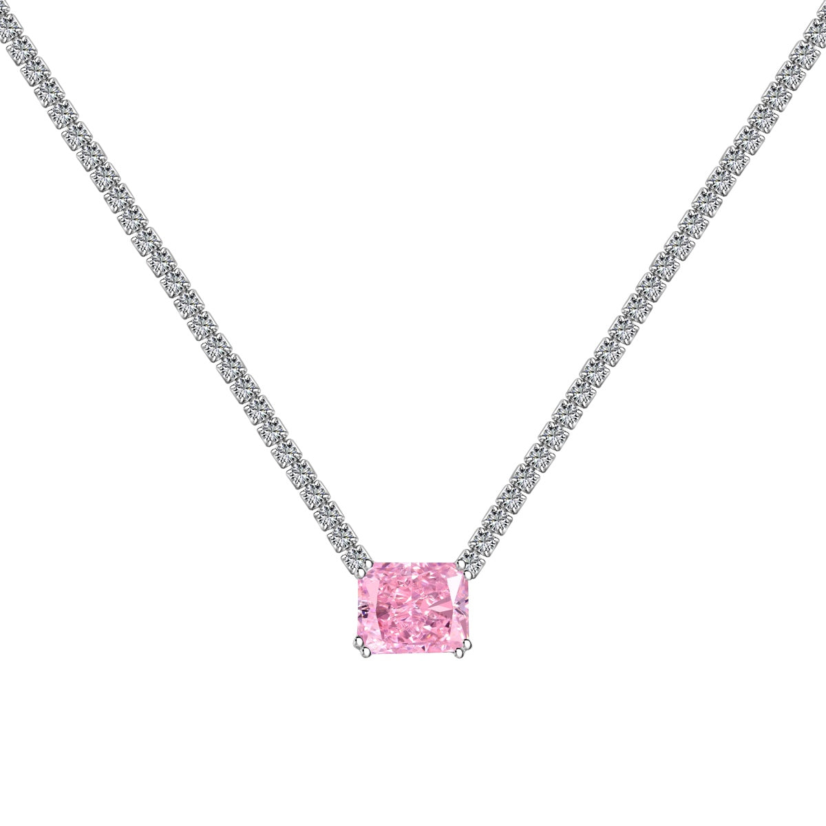 [Windsor Jewelry]4.0 Carat Elegant Radiant Cut Necklace