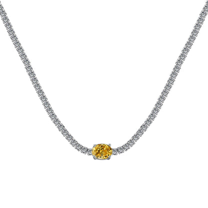 [Windsor Jewelry]1.0 Carat Shining Oval Cut Necklace