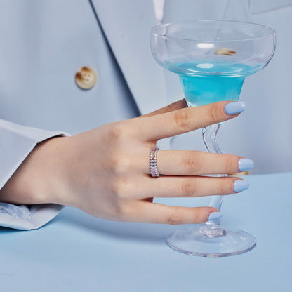 [Windsor Jewelry]Splashy Ornate Emerald Cut Cocktail Ring