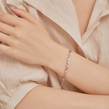 [Windsor Jewelry]Ornate Colorful Flower Shape Party Bracelet