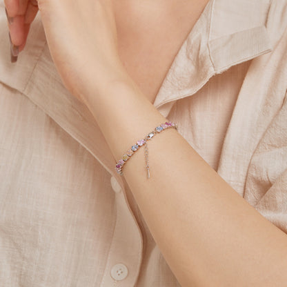 [Windsor Jewelry]Ornate Colorful Flower Shape Party Bracelet