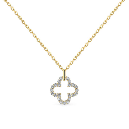 [Windsor Jewelry]Four-Leaf Clover Hollow Design Exquisite Necklace