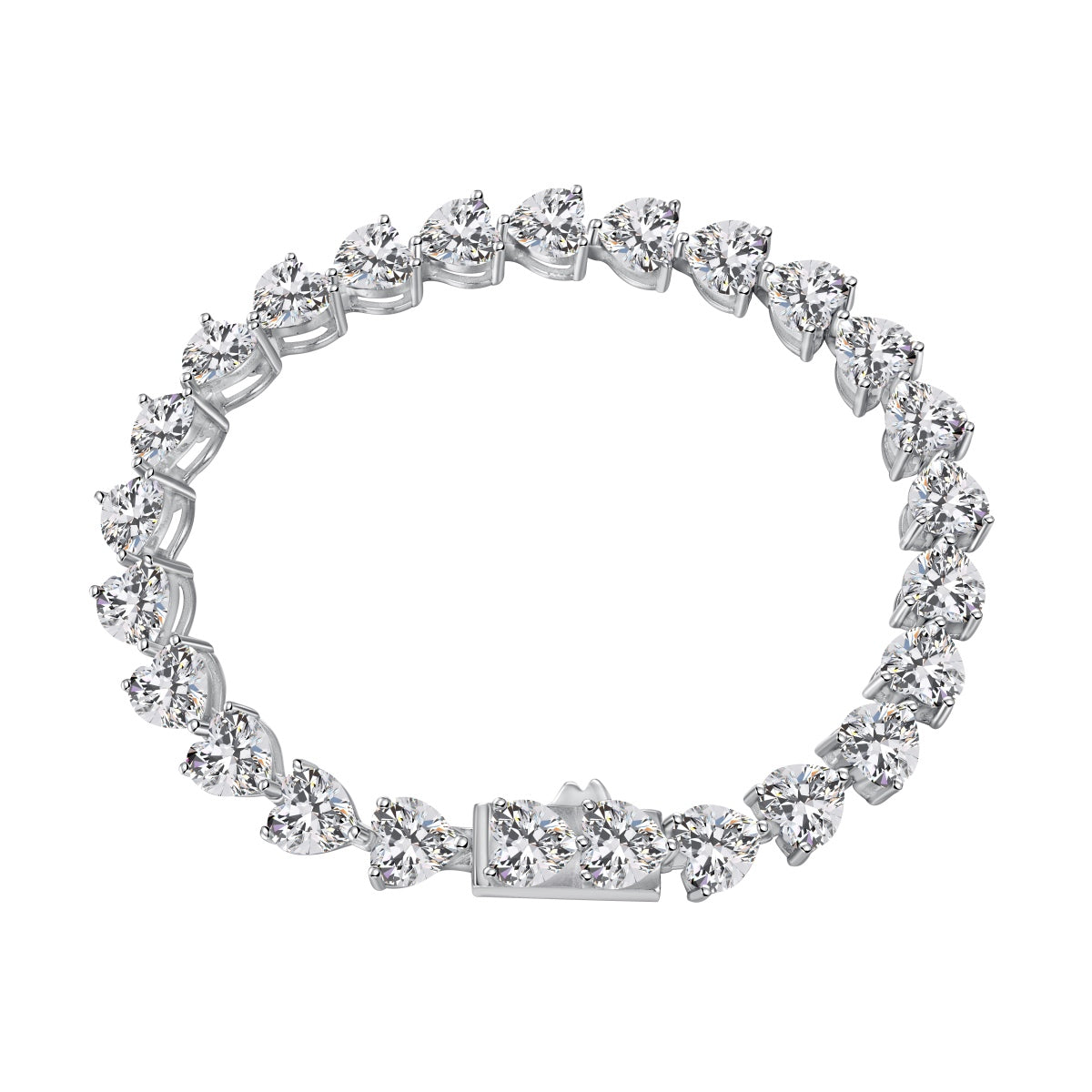 [Windsor Jewelry]0.75 Carat Elegant Romantic Heart Shape Lover Bracelet